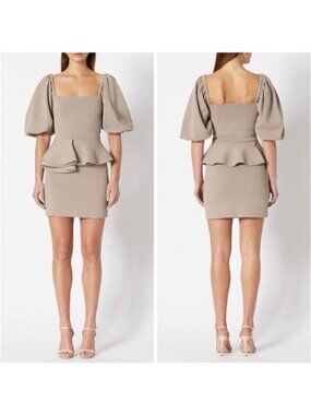 Scanlan Theodore Crepe Knit Tailored Mini Dress